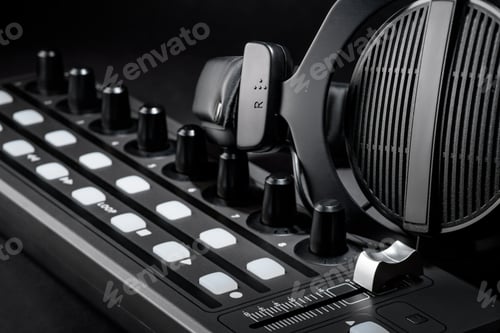 Preview: Professional MIDI controller sound mixer and headphones