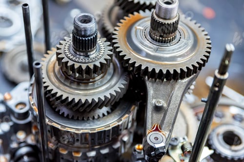 Preview: Close-up helical gears in car automatic transmission