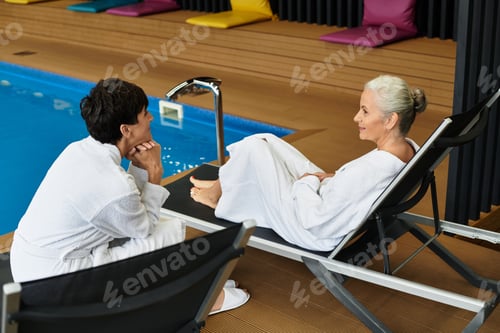 Preview: Wellness retreat moments shared by mature women in a serene spa setting