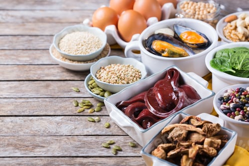 Preview: Foods high in iron, healthy dieting eating concept