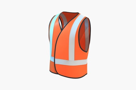 Preview: Orange safety vest with reflective stripes