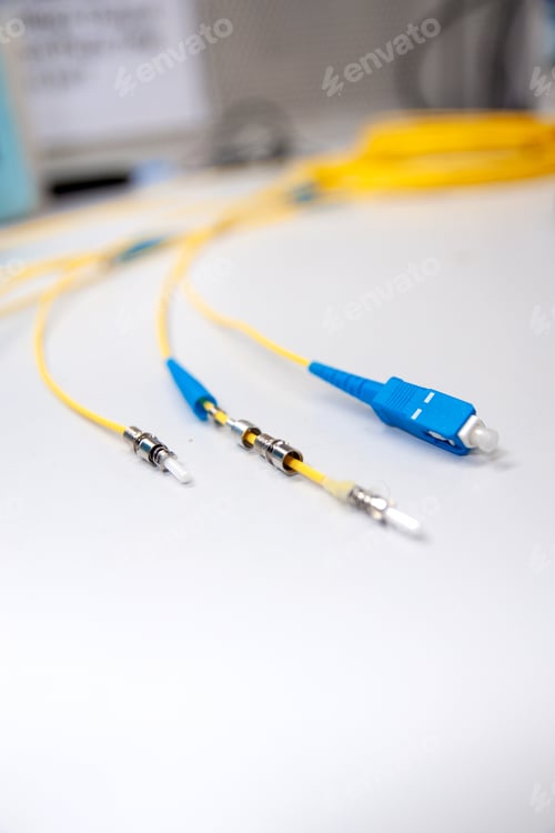 Preview: Fiber optic SC connector on white background