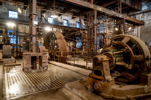 Preview: Interior view of an old abandoned factory.