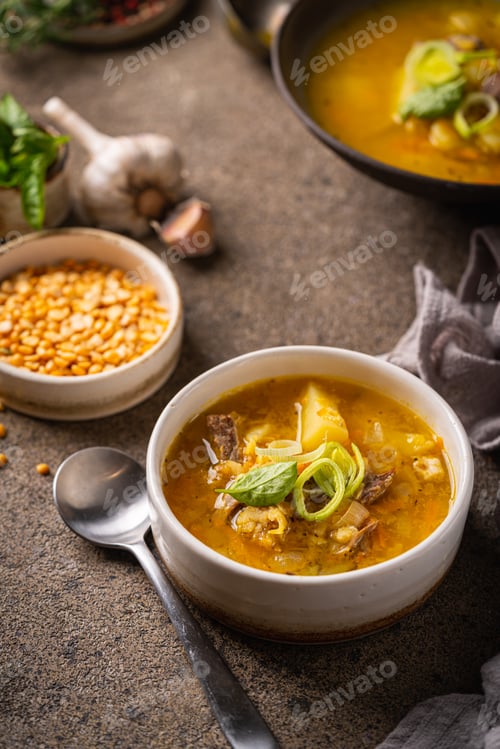Preview: Bowl of split pea soup
