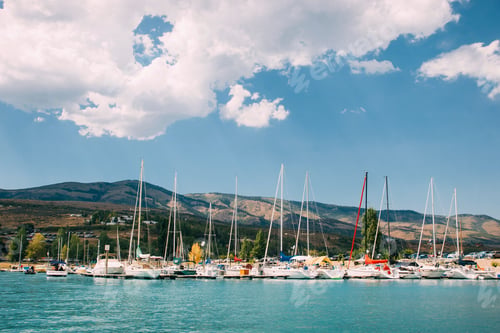 Preview: colorful lake marina