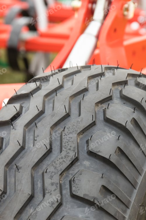 Preview: Black tyre using in vehicle, tractor or other machine
