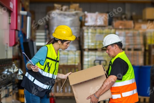 Preview: worker work at factory site check up products in site.