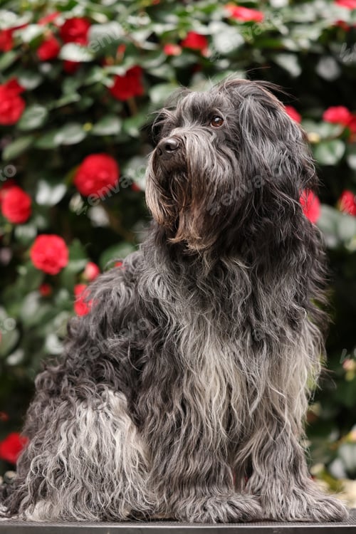 Preview: Schapendoes, Dutch Sheepdog, for flowering camellia
