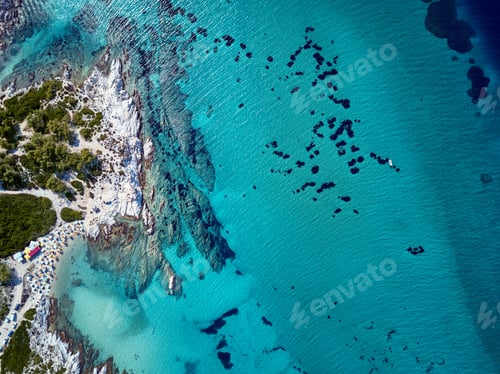 Preview: Beautiful beach top aerial view drone shot
