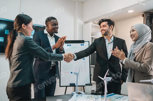 Preview: Successful Business Team in Office Cooperation, Professional Partnership Communication Colleagues