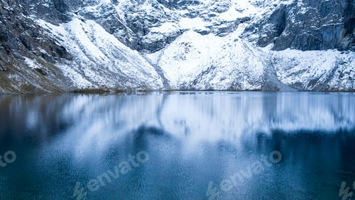 Preview: Czarny Staw pod Rysamy or Black Pond lake near the Morskie Oko Snowy Mountain Hut in Polish Tatry