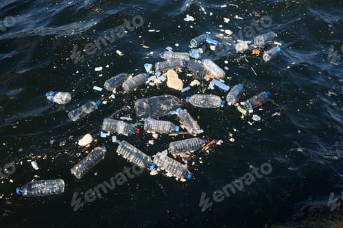 Preview: Plastic bottles in the sea. Waste and pollution. Environmental problems