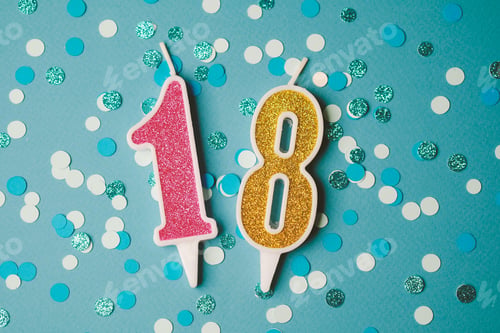 Preview: Celebrating a milestone with colorful candles on a festive background