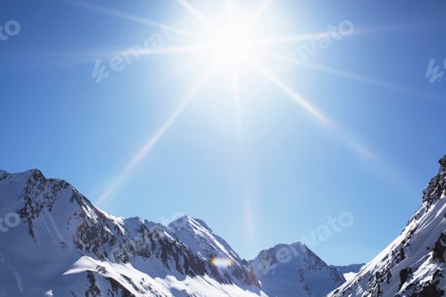 Preview: View of snow covered mountains in sunlight, Austria