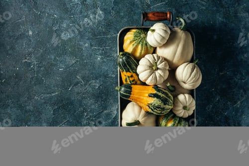 Preview: Pumpkins background with copy space