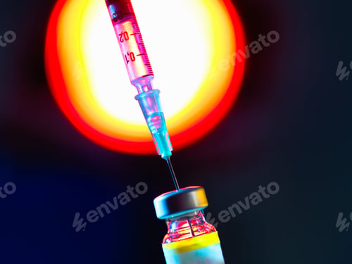Preview: Drug abuse, needle inserted into a medical vial