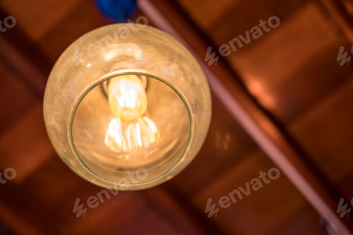Preview: Retro lamp light decorative hanging on wooden roof