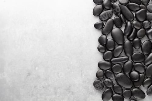 Preview: Spa massage stone theme on grey background.