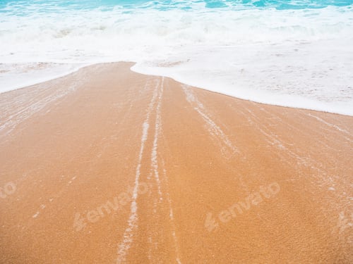 Preview: Travel Sea Nature Concept, Shore Sand Water Blue Ocean blur