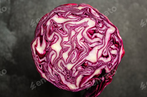 Preview: Red Cabbage, Raw Vegetables Healthy Salad (Coleslaw, Delicious Snack Or Blue Cabbage) Menu Concept