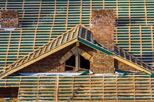 Preview: Roofing Construction. Wooden Roof Frame House Construction