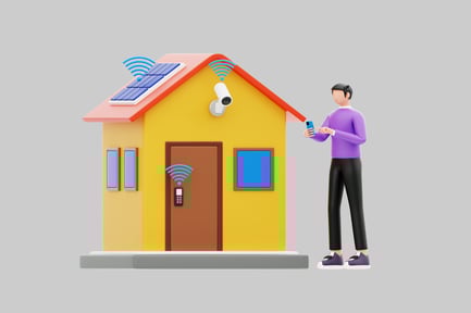 Preview: Connected home cartoon character asset