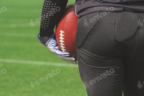 Preview: American Football Player Waiting To Join The Game.