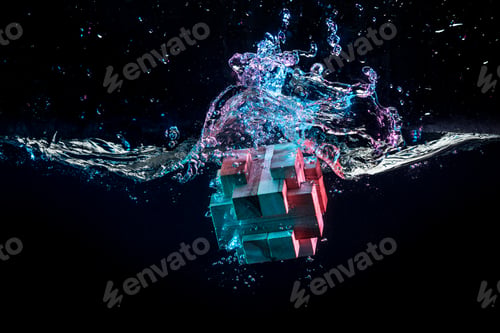 Preview: Water splash with puzzle effect