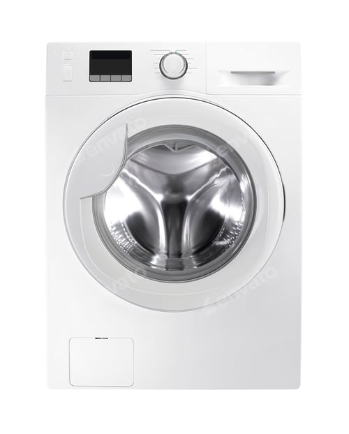 Preview: Washing machine isolated on white background