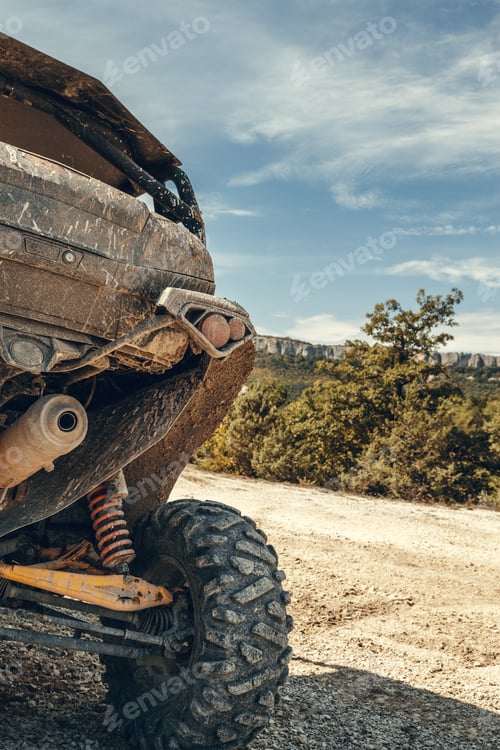 Preview: Close-up tail view of ATV quad bike.