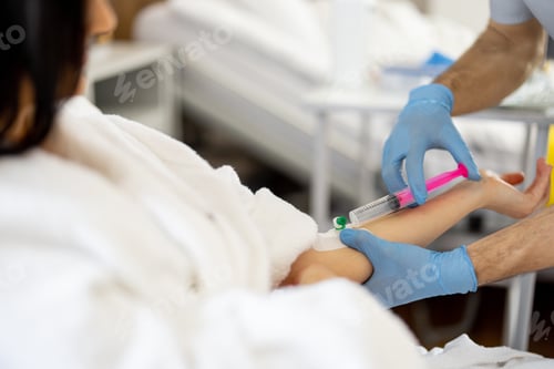 Preview: Nurse makes an injection through a catheter