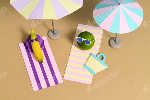 Preview: Funny fruits on the beach