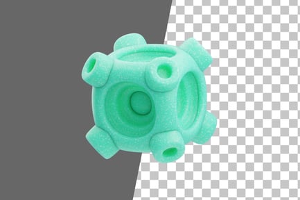 Preview: Plastic Resin Abstract Mint Square Stack 3D Icon