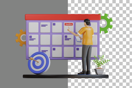 Preview: Managing Task Schedule 3D Illustration