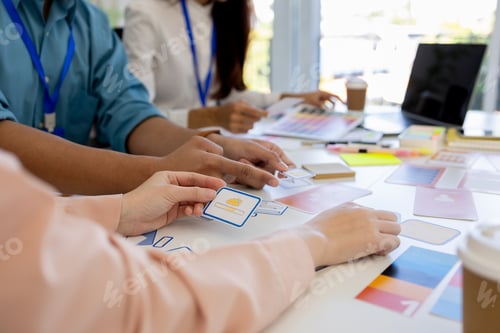 Preview: ux, ui, web and mobile app designers are discussing the look and feel of the website or app