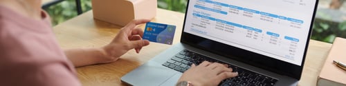 Preview: Web Banner with Woman Paying Bills
