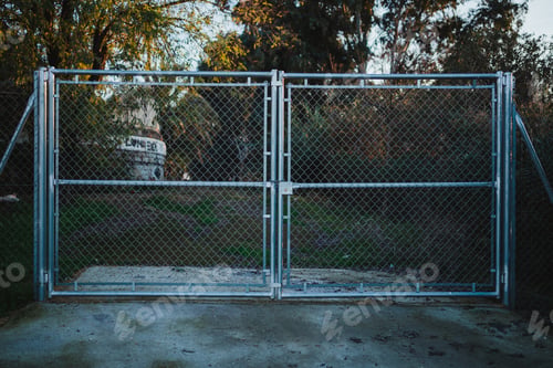 Preview: Metallic chain link fence gate