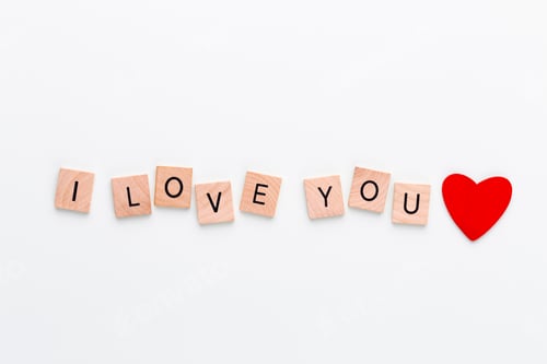 Preview: Wooden blocks in a pastel board with the text end heart.