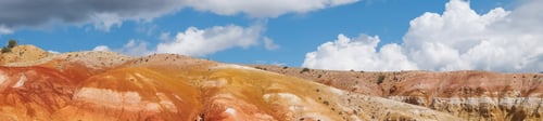 Preview: Colorful Hills in Altai Republic, Named Mars 1. Nature Environment Background, Panoramic View.
