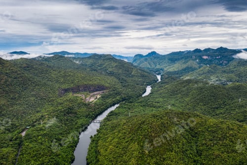 Preview: Scenery of Dam in tropical rainforest in national park at Kanchanaburi
