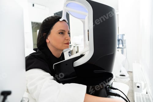 Preview: Modern skin analysis technology in a spa setting during daytime