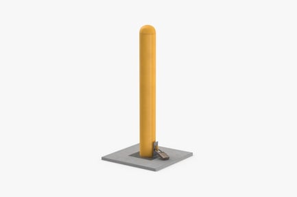 Preview: Yellow Control Bollard with Padlock