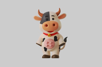 Preview: Cartoon cow with bell collar