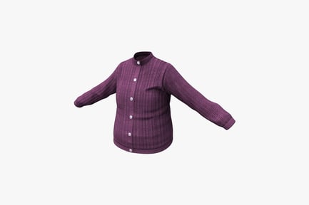 Preview: Purple cardigan with ribbed knit and button details