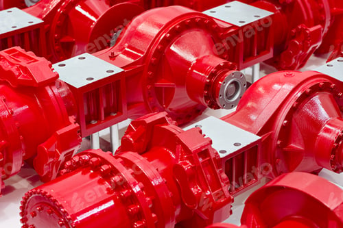 Preview: Big group of generic red rear axles