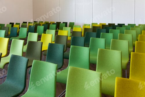 Preview: Green Chairs in a Presentation Room