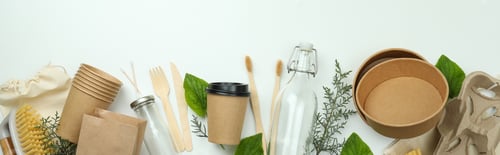 Preview: Eco friendly zero waste concept on white background