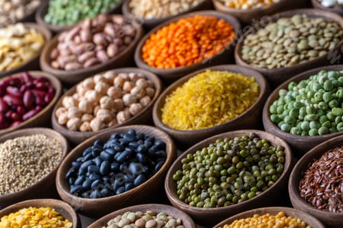 Preview: Legumes, a set consisting of different types of beans, lentils and peas
