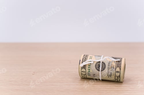 Preview: Roll of Twenty Dollar Bills Tied with String