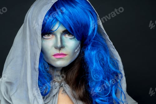 Preview: Makeup. Image Of A Witch In A Bride Dress